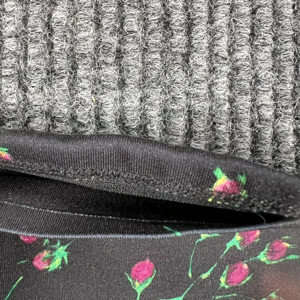 Nike Leggings Womens Large Black Floral Roses Geometric Dri Fit Active Workout